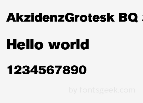 Ejemplo de fuente Akzidenz-Grotesk BQ #1